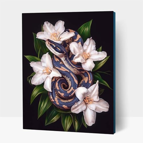5D Diamond Painting Erwachsene, Diamant Malen Nach Zahlen Blume mit Diamond Painting Zubehör Set Schlange, Vollbohrer leinwand Malen, Diamant Cross Stitch Bastelset Erwachsene 35x50 cm JXL1-20623 von JXLEULIN