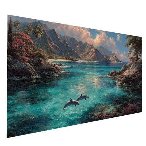 5D Diamond Painting Erwachsene, Diamant Malen Nach Zahlen Delphin mit Diamond Painting Zubehör Set Meer Vollbohrer leinwand Malen 40x80cm, Diamant Cross Stitch Bastelset Erwachsene, Geschenke JXL-9293 5D Diamond Painting Erwachsene, Diamant Malen Nach Zahlen Delphin mit Diamond Painting Zubehör Set Meer Vollbohrer leinwand Malen 40x80cm, Diamant Cross Stitch Bastelset Erwachsene, Geschenke JXL-9293 von JXLEULIN