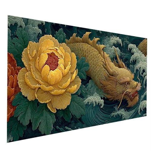 5D Diamond Painting Erwachsene, Diamant Malen Nach Zahlen Drachen mit Diamond Painting Zubehör Set Blume Vollbohrer leinwand Malen 50 x 100 cm, Diamant Cross Stitch Bastelset Erwachsene JXL-9154 5D Diamond Painting Erwachsene, Diamant Malen Nach Zahlen Drachen mit Diamond Painting Zubehör Set Blume Vollbohrer leinwand Malen 50 x 100 cm, Diamant Cross Stitch Bastelset Erwachsene JXL-9154 von JXLEULIN