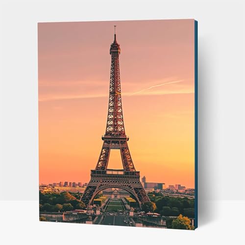 5D Diamond Painting Erwachsene, Diamant Malen Nach Zahlen Eiffelturm mit Diamond Painting Zubehör Set Stadt, Vollbohrer leinwand Malen, Diamant Cross Stitch Bastelset Erwachsene 90 x 120 cm JXL1-19809 von JXLEULIN