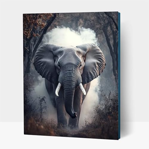 5D Diamond Painting Erwachsene, Diamant Malen Nach Zahlen Elefant mit Diamond Painting Zubehör Set Tier, Vollbohrer leinwand Malen, Diamant Cross Stitch Bastelset Erwachsene 90x120 cm JXL1-21679 von JXLEULIN