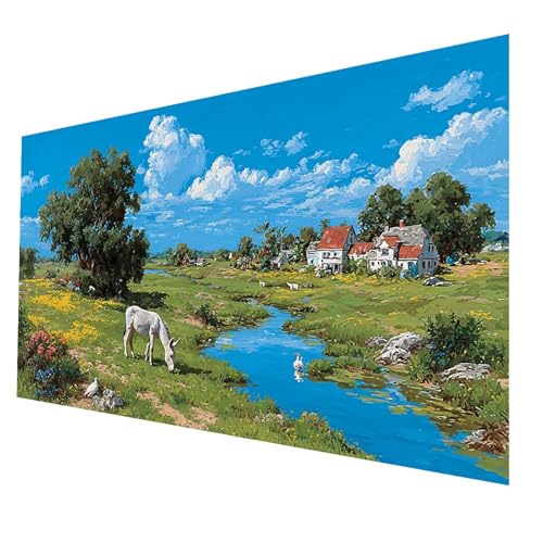 5D Diamond Painting Erwachsene, Diamant Malen Nach Zahlen Esel mit Diamond Painting Zubehör Set Landschaft, Vollbohrer leinwand Malen 30 x 60 CM, Diamant Cross Stitch Bastelset Erwachsene JXL-1662 von JXLEULIN