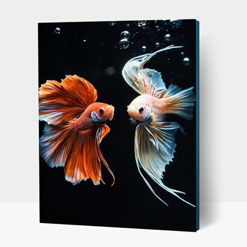 5D Diamond Painting Erwachsene, Diamant Malen Nach Zahlen Fisch mit Diamond Painting Zubehör Set Tier, Vollbohrer leinwand Malen, Diamant Cross Stitch Bastelset Erwachsene 90 x 120 cm JXL1-21189 von JXLEULIN
