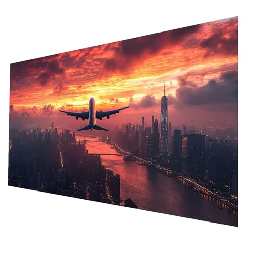 5D Diamond Painting Erwachsene, Diamant Malen Nach Zahlen Flugzeug mit Diamond Painting Zubehör Set Stadt, Vollbohrer leinwand Malen 100 x 200 CM, Diamant Cross Stitch Bastelset Erwachsene JXL-5910 5D Diamond Painting Erwachsene, Diamant Malen Nach Zahlen Flugzeug mit Diamond Painting Zubehör Set Stadt, Vollbohrer leinwand Malen 100 x 200 CM, Diamant Cross Stitch Bastelset Erwachsene JXL-5910 von JXLEULIN