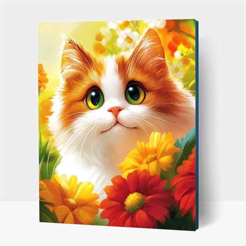 5D Diamond Painting Erwachsene, Diamant Malen Nach Zahlen Katze mit Diamond Painting Zubehör Set Tier, Vollbohrer leinwand Malen, Diamant Cross Stitch Bastelset Erwachsene 80 x 110 cm JXL1-21208 von JXLEULIN