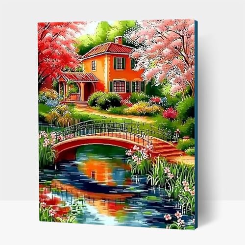 5D Diamond Painting Erwachsene, Diamant Malen Nach Zahlen Landschaft mit Diamond Painting Zubehör Set Brücke, Vollbohrer leinwand Malen, Diamant Cross Stitch Bastelset Erwachsene 30x40 cm JXL1-14532 5D Diamond Painting Erwachsene, Diamant Malen Nach Zahlen Landschaft mit Diamond Painting Zubehör Set Brücke, Vollbohrer leinwand Malen, Diamant Cross Stitch Bastelset Erwachsene 30x40 cm JXL1-14532 von JXLEULIN