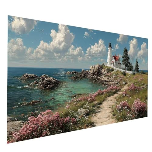 5D Diamond Painting Erwachsene, Diamant Malen Nach Zahlen Leuchtturm mit Diamond Painting Zubehör Set Meer Vollbohrer leinwand Malen 40 x 80 cm, Diamant Cross Stitch Bastelset Erwachsene JXL-9313 5D Diamond Painting Erwachsene, Diamant Malen Nach Zahlen Leuchtturm mit Diamond Painting Zubehör Set Meer Vollbohrer leinwand Malen 40 x 80 cm, Diamant Cross Stitch Bastelset Erwachsene JXL-9313 von JXLEULIN