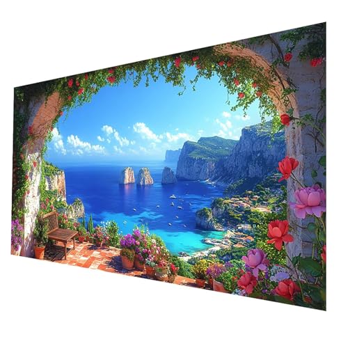 5D Diamond Painting Erwachsene, Diamant Malen Nach Zahlen Meer mit Diamond Painting Zubehör Set Pflanzen, Vollbohrer leinwand Malen 40 x 80 cm, Diamant Cross Stitch Bastelset Erwachsene JXL-1704 5D Diamond Painting Erwachsene, Diamant Malen Nach Zahlen Meer mit Diamond Painting Zubehör Set Pflanzen, Vollbohrer leinwand Malen 40 x 80 cm, Diamant Cross Stitch Bastelset Erwachsene JXL-1704 von JXLEULIN