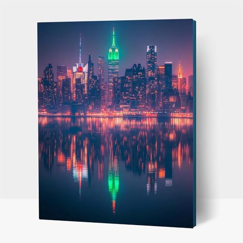 5D Diamond Painting Erwachsene, Diamant Malen Nach Zahlen Meerblick mit Diamond Painting Zubehör Set Stadt, Vollbohrer leinwand Malen, Diamant Cross Stitch Bastelset Erwachsene 80x110cm JXL1-19908 von JXLEULIN