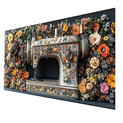 5D Diamond Painting Erwachsene, Diamant Malen Nach Zahlen Nähmaschine mit Diamond Painting Zubehör Set Blume, Vollbohrer leinwand Malen 90 x 180 cm, Diamant Cross Stitch Bastelset Erwachsene JXL-3309 von JXLEULIN