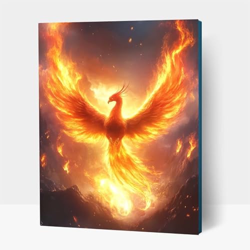 5D Diamond Painting Erwachsene, Diamant Malen Nach Zahlen Phönix mit Diamond Painting Zubehör Set Flamme, Vollbohrer leinwand Malen, Diamant Cross Stitch Bastelset Erwachsene 70 x 95 cm JXL1-17737 von JXLEULIN