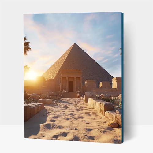 5D Diamond Painting Erwachsene, Diamant Malen Nach Zahlen Pyramide mit Diamond Painting Zubehör Set Landschaft, Vollbohrer leinwand Malen, Diamant Cross Stitch Bastelset Erwachsene 70x95 cm JXL1-20557 von JXLEULIN