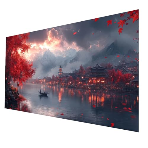 5D Diamond Painting Erwachsene, Diamant Malen Nach Zahlen Stadt mit Diamond Painting Zubehör Set Boot, Vollbohrer leinwand Malen 35x70cm, Diamant Cross Stitch Bastelset Erwachsene, Zimmer Deko JXL5043 von JXLEULIN