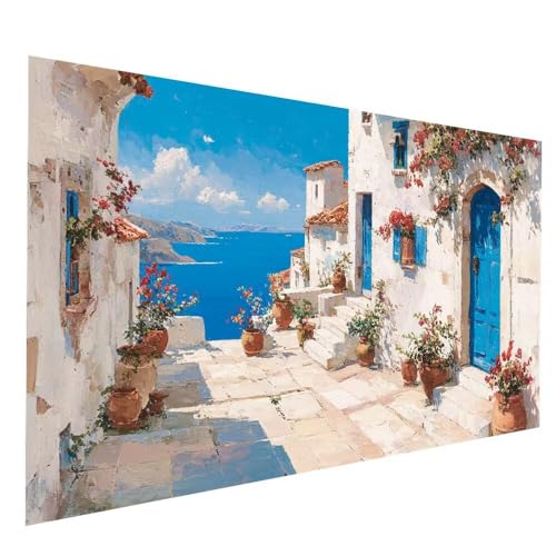 5D Diamond Painting Erwachsene, Diamant Malen Nach Zahlen Stadt mit Diamond Painting Zubehör Set Meerblick Vollbohrer leinwand Malen 100x200cm, Diamant Cross Stitch Bastelset Erwachsene JXL-9779 von JXLEULIN