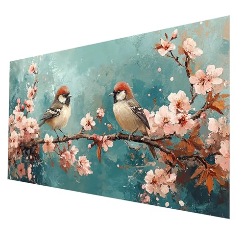5D Diamond Painting Erwachsene, Diamant Malen Nach Zahlen Vogel mit Diamond Painting Zubehör Set Blume, Vollbohrer leinwand Malen 30x60cm, DIY Diamant Cross Stitch Bastelset Erwachsene JXL-1842 von JXLEULIN
