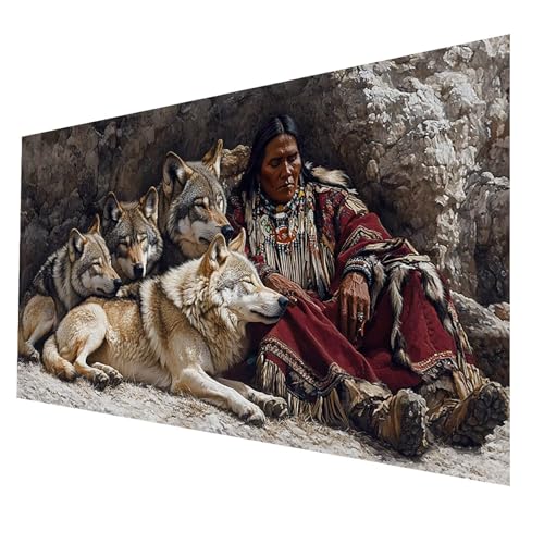 5D Diamond Painting Erwachsene, Diamant Malen Nach Zahlen Wolf mit Diamond Painting Zubehör Set Indianer, Vollbohrer leinwand Malen 30 x 60 CM, Diamant Cross Stitch Bastelset Erwachsene JXL-3262 5D Diamond Painting Erwachsene, Diamant Malen Nach Zahlen Wolf mit Diamond Painting Zubehör Set Indianer, Vollbohrer leinwand Malen 30 x 60 CM, Diamant Cross Stitch Bastelset Erwachsene JXL-3262 von JXLEULIN