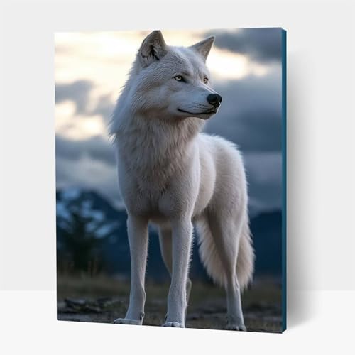 5D Diamond Painting Erwachsene, Diamant Malen Nach Zahlen Wolf mit Diamond Painting Zubehör Set Tier, Vollbohrer leinwand Malen, Diamant Cross Stitch Bastelset Erwachsene 70 x 95 cm JXL1-19837 von JXLEULIN