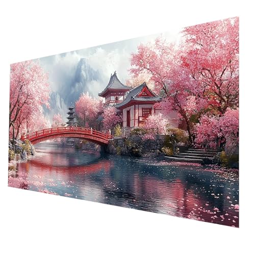 Diamond Painting Erwachsene, Diamant Malen Nach Zahlen Japanische Architektur mit Diamond Painting Zubehör Set Brücke, Vollbohrer leinwand Malen 100x200 cm, Cross Stitch Bastelset Erwachsene JXL-1950 Diamond Painting Erwachsene, Diamant Malen Nach Zahlen Japanische Architektur mit Diamond Painting Zubehör Set Brücke, Vollbohrer leinwand Malen 100x200 cm, Cross Stitch Bastelset Erwachsene JXL-1950 von JXLEULIN