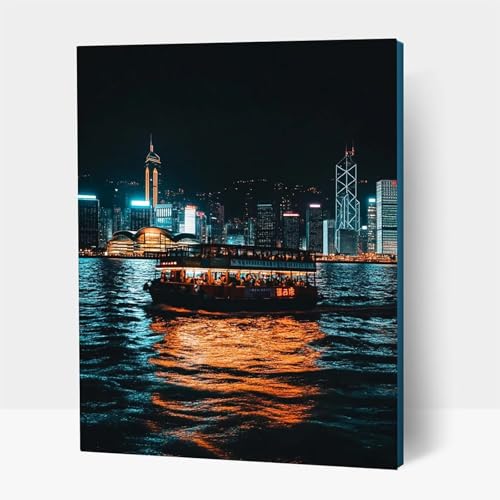 Diamond Painting Erwachsene, Diamant Malen Nach Zahlen Kreuzfahrtschiff mit Diamond Painting Zubehör Set Stadt, Vollbohrer leinwand Malen, Diamant Cross Stitch Bastelset Erwachsene 100x135cm JXL120440 von JXLEULIN