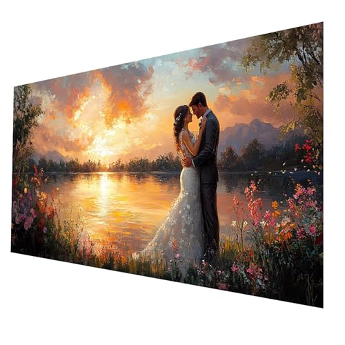 Diamond Painting Erwachsene, Diamant Malen Nach Zahlen Paar mit Diamond Painting Zubehör Set Sonnenuntergang, Vollbohrer leinwand Malen 100 x 200 cm, Diamant Cross Stitch Bastelset Erwachsene JXL-2030 Diamond Painting Erwachsene, Diamant Malen Nach Zahlen Paar mit Diamond Painting Zubehör Set Sonnenuntergang, Vollbohrer leinwand Malen 100 x 200 cm, Diamant Cross Stitch Bastelset Erwachsene JXL-2030 von JXLEULIN