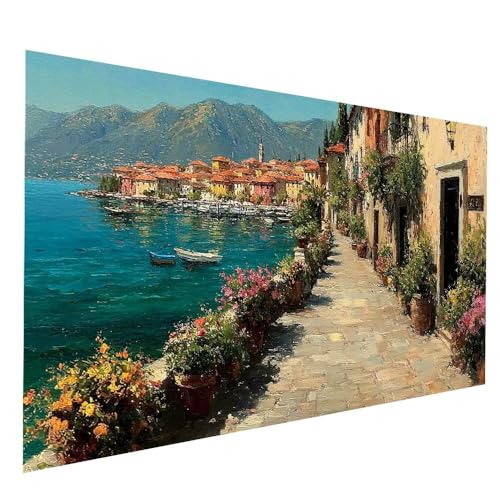 Diamond Painting Erwachsene, Diamant Malen Nach Zahlen Stadt mit Diamond Painting Zubehör Set Berg Vollbohrer leinwand Malen 80x160cm, Diamant Cross Stitch Bastelset Erwachsene, Zimmer Deko JXL-9937 von JXLEULIN