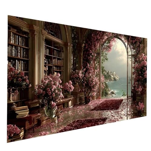 Diamond Painting Kinder Bücherregal Diamond Painting 35x70 CM, DIY Set Crystal art Cross Stickerei Basteln Erwachsene Blütenblatt, 5D Diamant Malen Nach Zahlen Erwachsene, Deko Wohnzimmer JXL-9602 von JXLEULIN