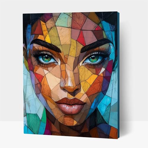 Diamond Painting kinder Abstrakt Diamond Painting Gesicht, DIY Crystal art Cross Stickerei Basteln Erwachsene, 5D Diamant Malen Nach Zahlen Erwachsene, Home Wand Dekor, Geschenke 60 x 80 cm JXL1-14246 von JXLEULIN