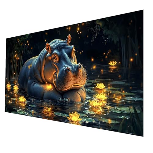 Diamond Painting kinder Nilpferd Diamond Painting 90 x 180CM, DIY Crystal art Cross Stickerei Basteln Erwachsene Landschaft, 5D Diamant Malen Nach Zahlen Erwachsene, Geschenke für Frauen JXL-5979 von JXLEULIN