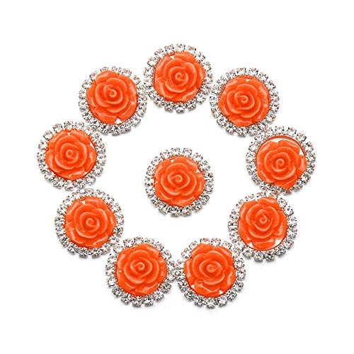 JXX Knöpfe 10PCS 16mm Strass Schneeflocke Cabochon Metall Vintage Buttons-Orange JXX Knöpfe 10PCS 16mm Strass Schneeflocke Cabochon Metall Vintage Buttons-Orange von JXX