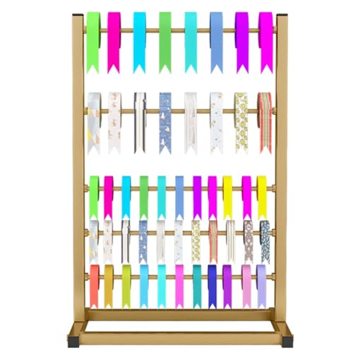 Aufbewahrungsregal für Bastelbänder, Spulenhalter-Organizer, Präsentationsständer für Blumenverpackungen mit Abnehmbarer Stange, kommerzielle Tischaufbewahrungsregale, Nähständer, Metallregal, für B Aufbewahrungsregal für Bastelbänder, Spulenhalter-Organizer, Präsentationsständer für Blumenverpackungen mit Abnehmbarer Stange, kommerzielle Tischaufbewahrungsregale, Nähständer, Metallregal, für B von JXYQ