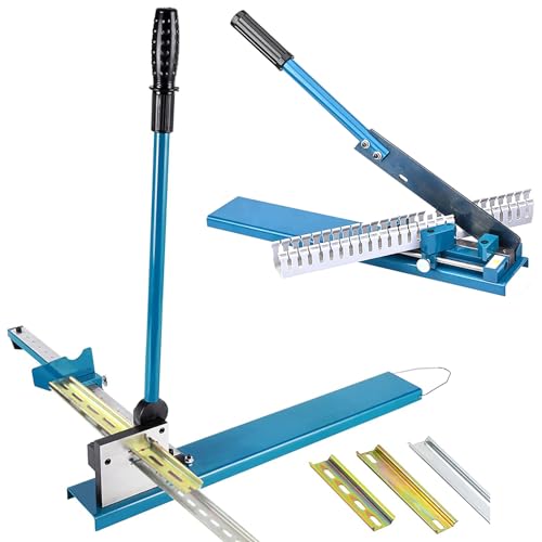 DIN-Schienen-Schneidewerkzeug, Tisch-Kabelkanal-Schneidemaschine, manueller Doppelloch-Schienenschneider, mit 50-cm-Lineal, zum Schneiden von geschlitztem Stahl/Aluminium, Schneidemaschine für PVC-K von JXYQ