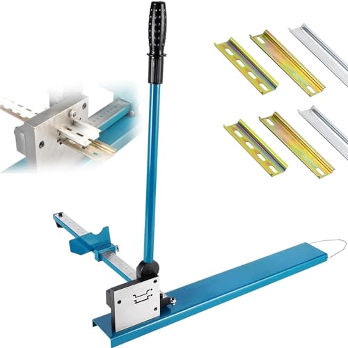 DIN-Schienenschneider mit 50-cm-Maßstab, manueller DIN-Schienenschneider, Doppelnut-Schienenschneiderwerkzeug, zum Schneiden von geschlitzten Eisen-/Stahl-/Aluminiumschienen für 35-mm-Eisen-Aluminiu von JXYQ