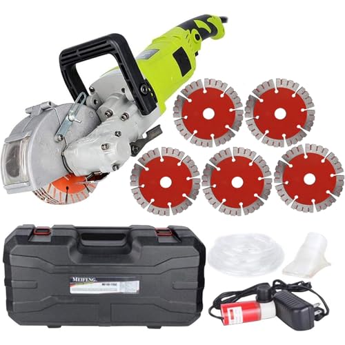 JXYQ 4000 W Wandnutenfräse, Wandschlitzfräse, Betonnutenfräse, 1,4 x 1,2 Zoll maximale Nuttiefe und -breite, mit Koffer und 5 Sägeblättern, Grün JXYQ 4000 W Wandnutenfräse, Wandschlitzfräse, Betonnutenfräse, 1,4 x 1,2 Zoll maximale Nuttiefe und -breite, mit Koffer und 5 Sägeblättern, Grün von JXYQ