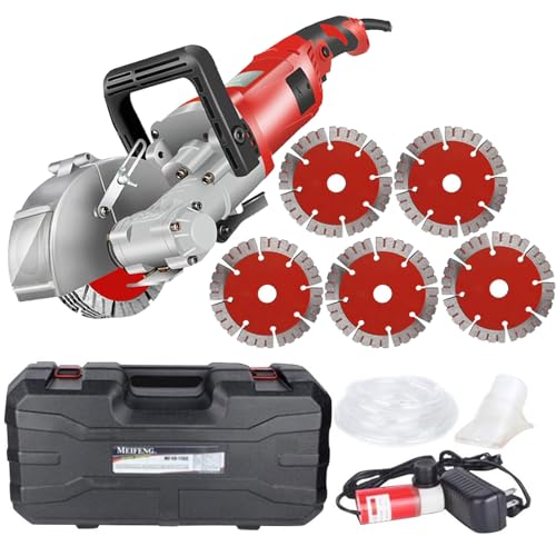 JXYQ 4000 W Wandnutenfräse, Wandschlitzfräse, Betonnutenfräse, 1,4 x 1,2 Zoll maximale Nuttiefe und -breite, mit Koffer und 5 Sägeblättern, Rot JXYQ 4000 W Wandnutenfräse, Wandschlitzfräse, Betonnutenfräse, 1,4 x 1,2 Zoll maximale Nuttiefe und -breite, mit Koffer und 5 Sägeblättern, Rot von JXYQ