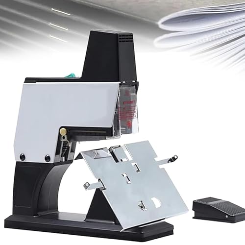 JXYQ Automatische Sattelbindemaschine, Elektrischer Sattelhefter, Flachstich-Sattelhefter mit 40 Blatt Kapazität, Einstellbare Kraft 1-9 Stufen, für Druckereien & Büros von JXYQ