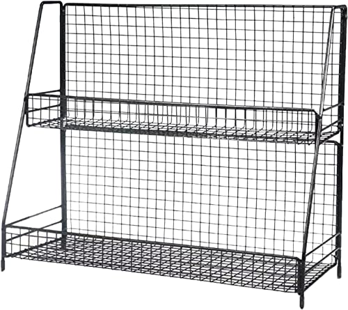 JXYQ Bandhalter-Organizer-Rack aus Metall, 2-stufiger Garnrollen-Organizer-Rack/tragbares Vinylrollen-Behälternetz, Tisch-Aufbewahrungsständer für Bastelbänder (Farbe: Schwarz, Größe: 40 JXYQ Bandhalter-Organizer-Rack aus Metall, 2-stufiger Garnrollen-Organizer-Rack/tragbares Vinylrollen-Behälternetz, Tisch-Aufbewahrungsständer für Bastelbänder (Farbe: Schwarz, Größe: 40 von JXYQ