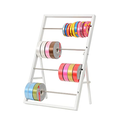 JXYQ Bandhalter-Spender mit 5 Ebenen, Kleiner Geschenkpapier-Aufbewahrungsständer aus Metall für Nähzimmer, Ladenregal, weiß, 40 x 66 cm JXYQ Bandhalter-Spender mit 5 Ebenen, Kleiner Geschenkpapier-Aufbewahrungsständer aus Metall für Nähzimmer, Ladenregal, weiß, 40 x 66 cm von JXYQ