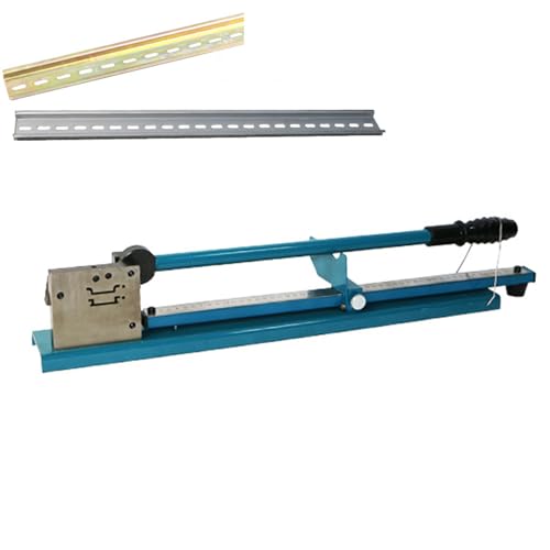 JXYQ DIN-Schienenschneider, manuelles Doppelnut-Schienenkanal-Schneidewerkzeug mit Maßstab-Messlineal zum Schneiden von Führungsschienen-Schneidemaschine aus Stahl/Aluminium/Eisen/PVC (blau) von JXYQ