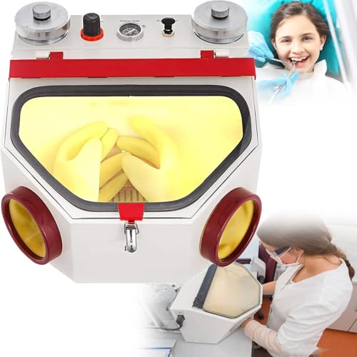 JXYQ Dental-Doppelstift-Feinsandstrahlgerät, Labor-Sandstrahlgerät, 2 Stifte + 2 Tanks, Dentallabor-Sandstrahlgerät mit LED-Licht, mit Fußpedalsteuerung und Sandstrahlgerät mit großem Sichtfenster JXYQ Dental-Doppelstift-Feinsandstrahlgerät, Labor-Sandstrahlgerät, 2 Stifte + 2 Tanks, Dentallabor-Sandstrahlgerät mit LED-Licht, mit Fußpedalsteuerung und Sandstrahlgerät mit großem Sichtfenster von JXYQ