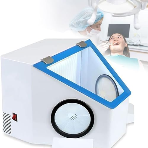 JXYQ Dentallabor-Staubbox, Labor-Sandstrahl-Staubbox, Schattenloses Lampendesign, Starke Saugkraft, Großes Fenster, Gehärtetes Glas, Zum Sandstrahlen, Jadeschnitzen von JXYQ