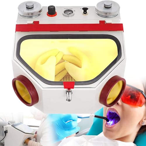 JXYQ Doppelstift-Feinsandstrahlgerät, 2 Stifte + 2 Tanks, Dentallabor-Sandstrahlgerät, LED-Licht und großes Sichtfenster, Sandstrahlgerät mit Fußpedalsteuerung, Dentallabor-Sandstrahlgerät JXYQ Doppelstift-Feinsandstrahlgerät, 2 Stifte + 2 Tanks, Dentallabor-Sandstrahlgerät, LED-Licht und großes Sichtfenster, Sandstrahlgerät mit Fußpedalsteuerung, Dentallabor-Sandstrahlgerät von JXYQ