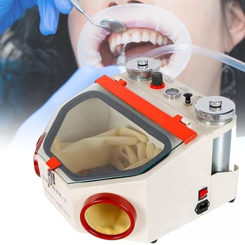 JXYQ Doppelstift-Feinsandstrahlgerät, Dentallabor-Sandstrahler, 2 Stifte + 2 Tanks, Dentallabor-Sandstrahler, LED-Licht und Sandstrahlgerät mit großem Sichtfenster, mit Fußpedalsteuerung JXYQ Doppelstift-Feinsandstrahlgerät, Dentallabor-Sandstrahler, 2 Stifte + 2 Tanks, Dentallabor-Sandstrahler, LED-Licht und Sandstrahlgerät mit großem Sichtfenster, mit Fußpedalsteuerung von JXYQ