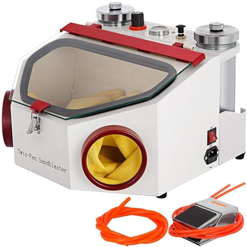 JXYQ Doppelstift-Sandstrahlgerät für Schmuck- und Dentallabore, 50 W Leistung mit Fußpedalsteuerung und LED-Licht für Präzisionsarbeiten JXYQ Doppelstift-Sandstrahlgerät für Schmuck- und Dentallabore, 50 W Leistung mit Fußpedalsteuerung und LED-Licht für Präzisionsarbeiten von JXYQ