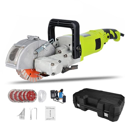 JXYQ Elektrische Mauernutfräse, 1-malige Formwand-Rillenfräse, Schnittbreite 30 mm, Tiefe 36 mm, 4000 W, Mauernutfräse, Betonschneider für Zement, Ziegel, Marmor, Grün JXYQ Elektrische Mauernutfräse, 1-malige Formwand-Rillenfräse, Schnittbreite 30 mm, Tiefe 36 mm, 4000 W, Mauernutfräse, Betonschneider für Zement, Ziegel, Marmor, Grün von JXYQ