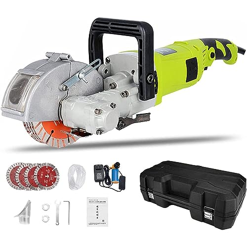 JXYQ Elektrische Mauernutfräse mit 5 Sägeblättern, 4000 W, 7500 U/min, Mauernutfräse, Ziegel- und Betonschlitzmaschine, staubfrei, Schnitttiefe 0–37 mm, Grün-125 mm JXYQ Elektrische Mauernutfräse mit 5 Sägeblättern, 4000 W, 7500 U/min, Mauernutfräse, Ziegel- und Betonschlitzmaschine, staubfrei, Schnitttiefe 0–37 mm, Grün-125 mm von JXYQ