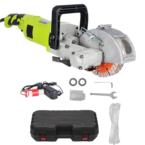 JXYQ Elektrische Wandnut-Schneidemaschine, Wandschlitzer, Betonschneider, 4000 W, zum Nuten von Ziegeln, kraftvolle Steinsäge mit 5 Sägeblättern, Schnitttiefe 3,6 cm, Schnittbreite 3 cm, Grün JXYQ Elektrische Wandnut-Schneidemaschine, Wandschlitzer, Betonschneider, 4000 W, zum Nuten von Ziegeln, kraftvolle Steinsäge mit 5 Sägeblättern, Schnitttiefe 3,6 cm, Schnittbreite 3 cm, Grün von JXYQ
