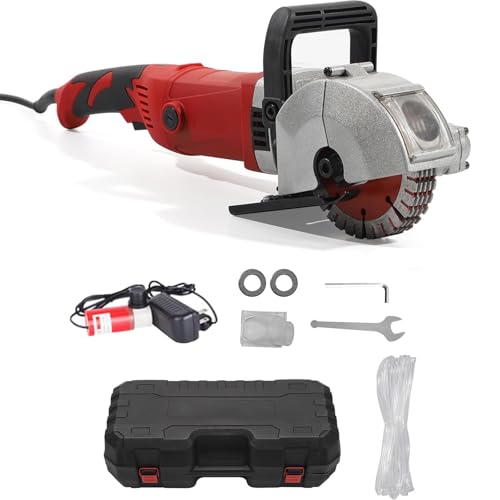 JXYQ Elektrische Wandnut-Schneidemaschine, Wandschlitzer, Betonschneider, 4000 W, zum Nuten von Ziegeln, kraftvolle Steinsäge mit 5 Sägeblättern, Schnitttiefe 3,6 cm, Schnittbreite 3 cm, Rot JXYQ Elektrische Wandnut-Schneidemaschine, Wandschlitzer, Betonschneider, 4000 W, zum Nuten von Ziegeln, kraftvolle Steinsäge mit 5 Sägeblättern, Schnitttiefe 3,6 cm, Schnittbreite 3 cm, Rot von JXYQ