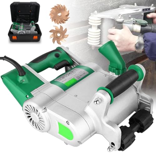 JXYQ Elektrische Wandnutmaschine, 25 mm/35 mm Klinge, 20–30 mm einstellbare Nuttiefe, Zementsandstein-Schneidemaschine (25 + 35 mm) von JXYQ