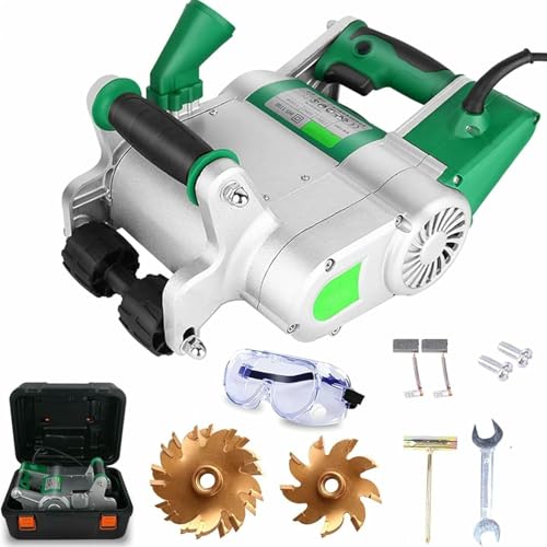 JXYQ Elektrischer Mauernutfräser, 1100 W, Mauernutfräse für Ziegel und Beton, Schlitzmaschine, 1600 U/min, Schlitzsägeblatt, einstellbare Schnitttiefe und -breite von JXYQ