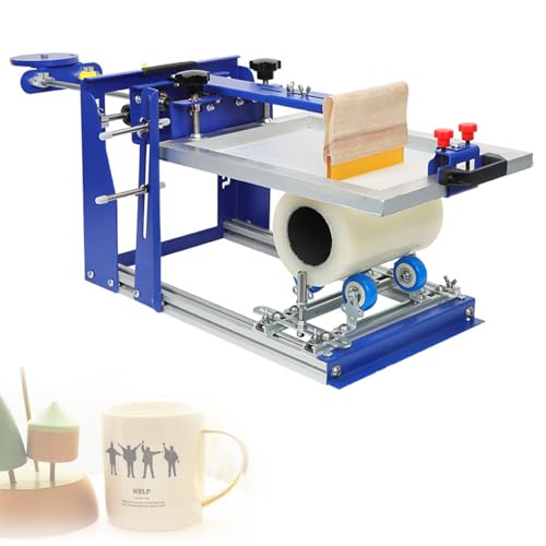 JXYQ Manuelle Siebdruckmaschine für Flaschen und Becher, Links-/Rechtshänder kompatibel mit austauschbaren Walzen, ideal zum Bedrucken von Weinflaschen und -tuben JXYQ Manuelle Siebdruckmaschine für Flaschen und Becher, Links-/Rechtshänder kompatibel mit austauschbaren Walzen, ideal zum Bedrucken von Weinflaschen und -tuben von JXYQ